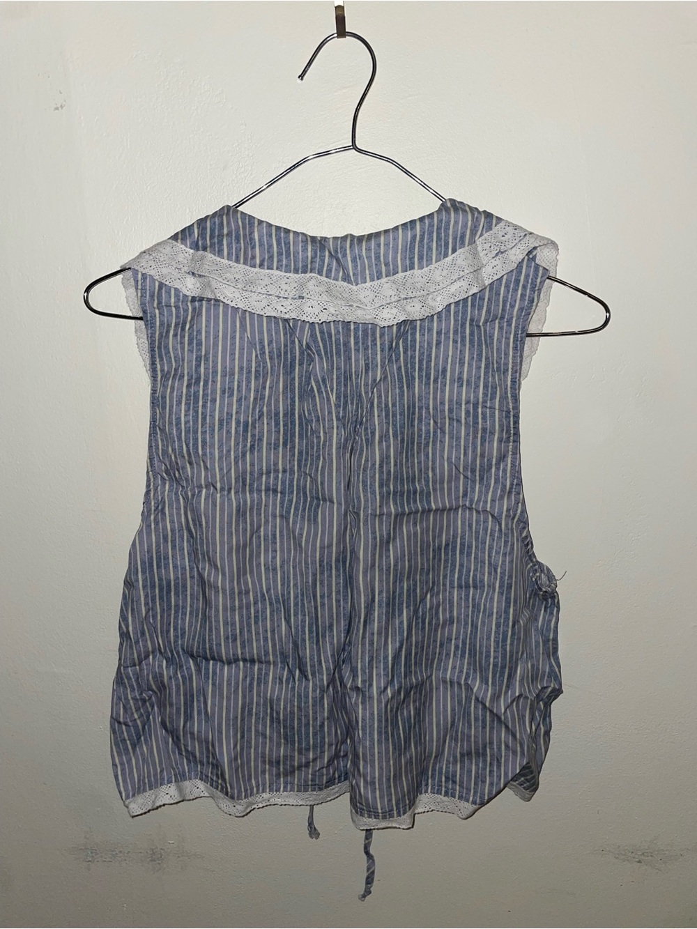 Free People Blue Striped Lace-Trim Sleeveless Top - Picture 4 of 4